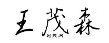 王正良王茂森行書個性簽名怎么寫