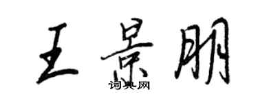 王正良王景朋行書個性簽名怎么寫