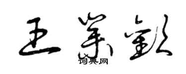 曾慶福王業歡草書個性簽名怎么寫
