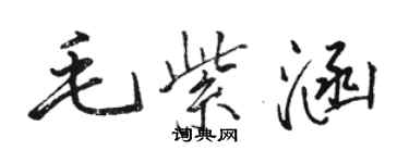 駱恆光毛紫涵行書個性簽名怎么寫