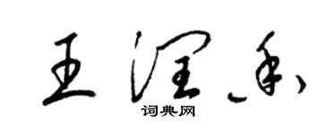 梁錦英王潤香草書個性簽名怎么寫