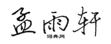 駱恆光孟雨軒行書個性簽名怎么寫