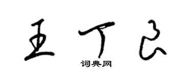 梁錦英王丁良草書個性簽名怎么寫