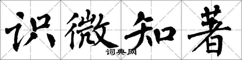 翁闓運識微知著楷書怎么寫