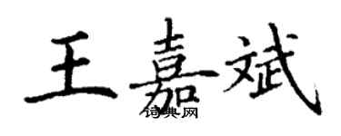 丁謙王嘉斌楷書個性簽名怎么寫