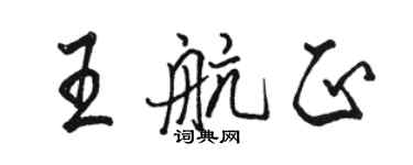 駱恆光王航正行書個性簽名怎么寫