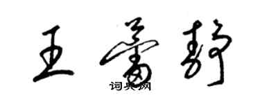 梁錦英王蕾靜草書個性簽名怎么寫