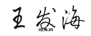 駱恆光王發海行書個性簽名怎么寫