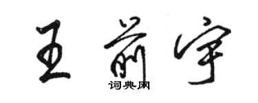 駱恆光王前宇行書個性簽名怎么寫