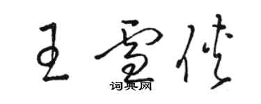 駱恆光王雪俠草書個性簽名怎么寫