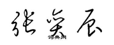 梁錦英張奕辰草書個性簽名怎么寫