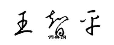 梁錦英王智平草書個性簽名怎么寫