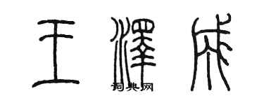 陳墨王澤成篆書個性簽名怎么寫