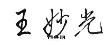 駱恆光王妙光行書個性簽名怎么寫