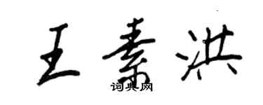 王正良王素洪行書個性簽名怎么寫