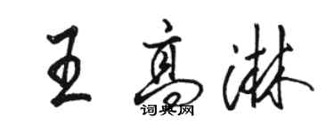 駱恆光王高淋行書個性簽名怎么寫