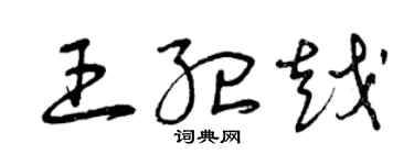 曾慶福王紀越草書個性簽名怎么寫