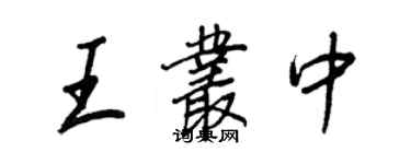 王正良王叢中行書個性簽名怎么寫