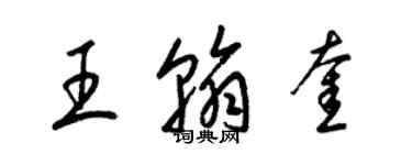 梁錦英王翰奎草書個性簽名怎么寫