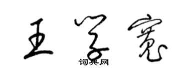 梁錦英王學寬草書個性簽名怎么寫