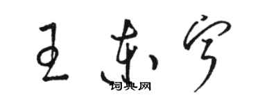 駱恆光王東寧草書個性簽名怎么寫