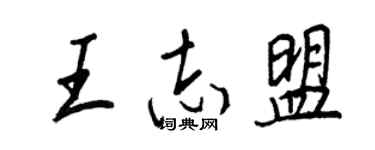 王正良王志盟行書個性簽名怎么寫