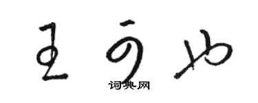 駱恆光王可也草書個性簽名怎么寫