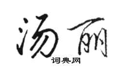 駱恆光湯麗行書個性簽名怎么寫