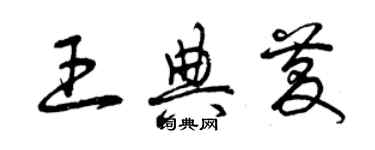 曾慶福王典慶草書個性簽名怎么寫