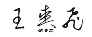 駱恆光王爽飛草書個性簽名怎么寫