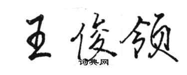 駱恆光王俊領行書個性簽名怎么寫