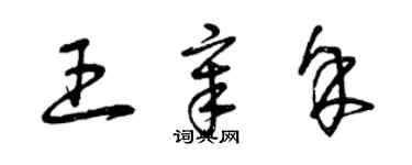 曾慶福王章余草書個性簽名怎么寫