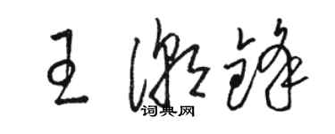 駱恆光王潮鋒草書個性簽名怎么寫