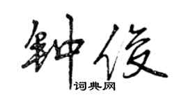 曾慶福鍾俊行書個性簽名怎么寫