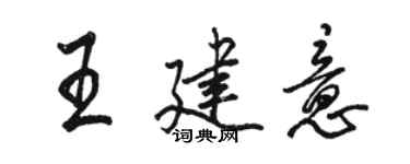 駱恆光王建意行書個性簽名怎么寫