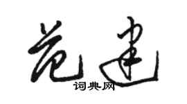 駱恆光范建草書個性簽名怎么寫