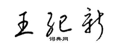 梁錦英王紀新草書個性簽名怎么寫