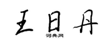 王正良王日丹行書個性簽名怎么寫