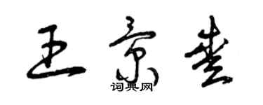 曾慶福王景愛草書個性簽名怎么寫