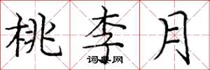 龐中華桃李月楷書怎么寫