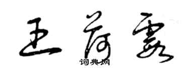 曾慶福王荷霞草書個性簽名怎么寫