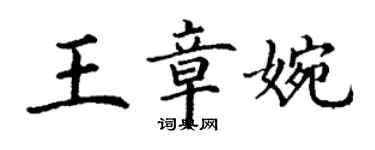 丁謙王章婉楷書個性簽名怎么寫