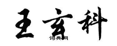 胡問遂王玄科行書個性簽名怎么寫