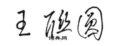 駱恆光王聯圓草書個性簽名怎么寫