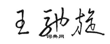 駱恆光王馳旋草書個性簽名怎么寫