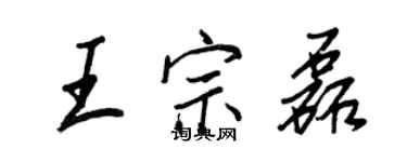 王正良王宗磊行書個性簽名怎么寫