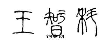 陳聲遠王智科篆書個性簽名怎么寫