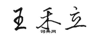 駱恆光王禾立行書個性簽名怎么寫