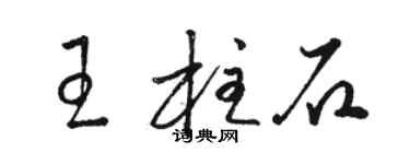 駱恆光王柱石草書個性簽名怎么寫