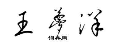 梁錦英王夢洋草書個性簽名怎么寫
